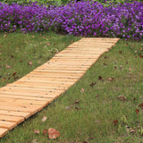 Reliancer 8' Wooden Garden Pathway Weather-resistant Straight Walkway Roll Out Cedar Outdoor Patio Path Rustic Decorative Garden Boardwalk Walkways Roll Up Beach Wood Road Floor Wedding Party Pathways