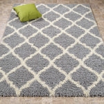 Ottomanson Collection shag Trellis Area Rug, 7'10" x 9'10", Gray - SHG2273-8X10