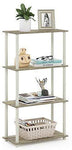 Furinno (99557BK/GY) Turn-N-Tube 4-Tier Multipurpose Shelf Display Rack - Black/Grey