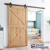 5FT Heavy Duty Sturdy Sliding Barn Door Hardware Kit -Super Smoothly and Quietly - Simple and Easy to Install - Includes Step-by-Step Installation Instruction -Fit 30" Wide Door(Rhombic Shape Hanger)