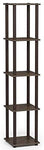 Furinno (99557BK/GY) Turn-N-Tube 4-Tier Multipurpose Shelf Display Rack - Black/Grey