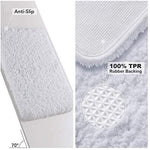 Office Marshal Bathroom Runner Rug Bath Mat 59"x20" Non-Slip Soft Long Shower Rug Plush Microfiber Water Absorbent Carpet Thick Shaggy Luxury Floor Mats, Machine Washable, White