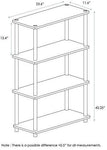 Furinno (99557BK/GY) Turn-N-Tube 4-Tier Multipurpose Shelf Display Rack - Black/Grey