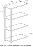 Furinno (99557BK/GY) Turn-N-Tube 4-Tier Multipurpose Shelf Display Rack - Black/Grey