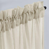 2 Panel Sheer Curtains White 84 inch Living Room Drapes Window Curtain Voile Sheers Linen Textured