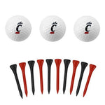 Team Golf NCAA Gift Set Embroidered Golf Towel, 3 Golf Balls, and 14 Golf Tees 2-3/4" Regulation, Tri-Fold Towel 16" x 22" & 100% Cotton