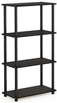 Furinno (99557BK/GY) Turn-N-Tube 4-Tier Multipurpose Shelf Display Rack - Black/Grey